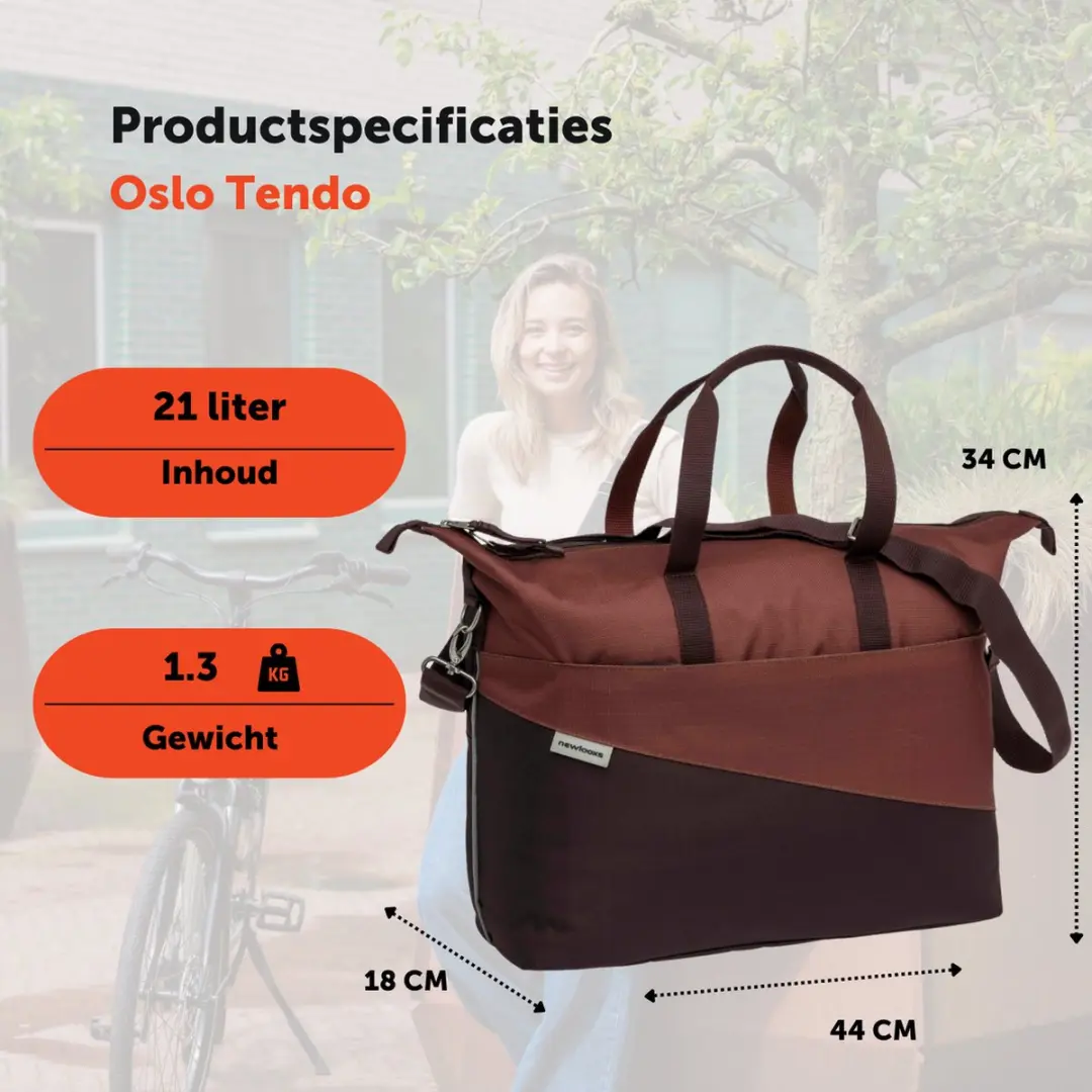 New Looxs Oslo Tendo Enkele Fietstas - 21L - Laptopvak - Multifunctioneel - Burgundy-Rust