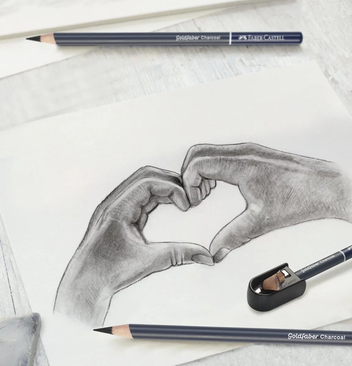 Faber-Castell Houtskoolset FC-114006 - 8-delig - Blauw