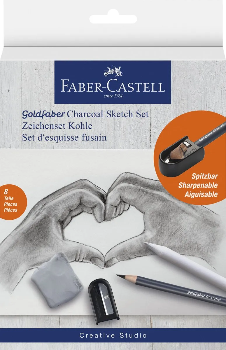 Faber-Castell Houtskoolset FC-114006 - 8-delig - Blauw