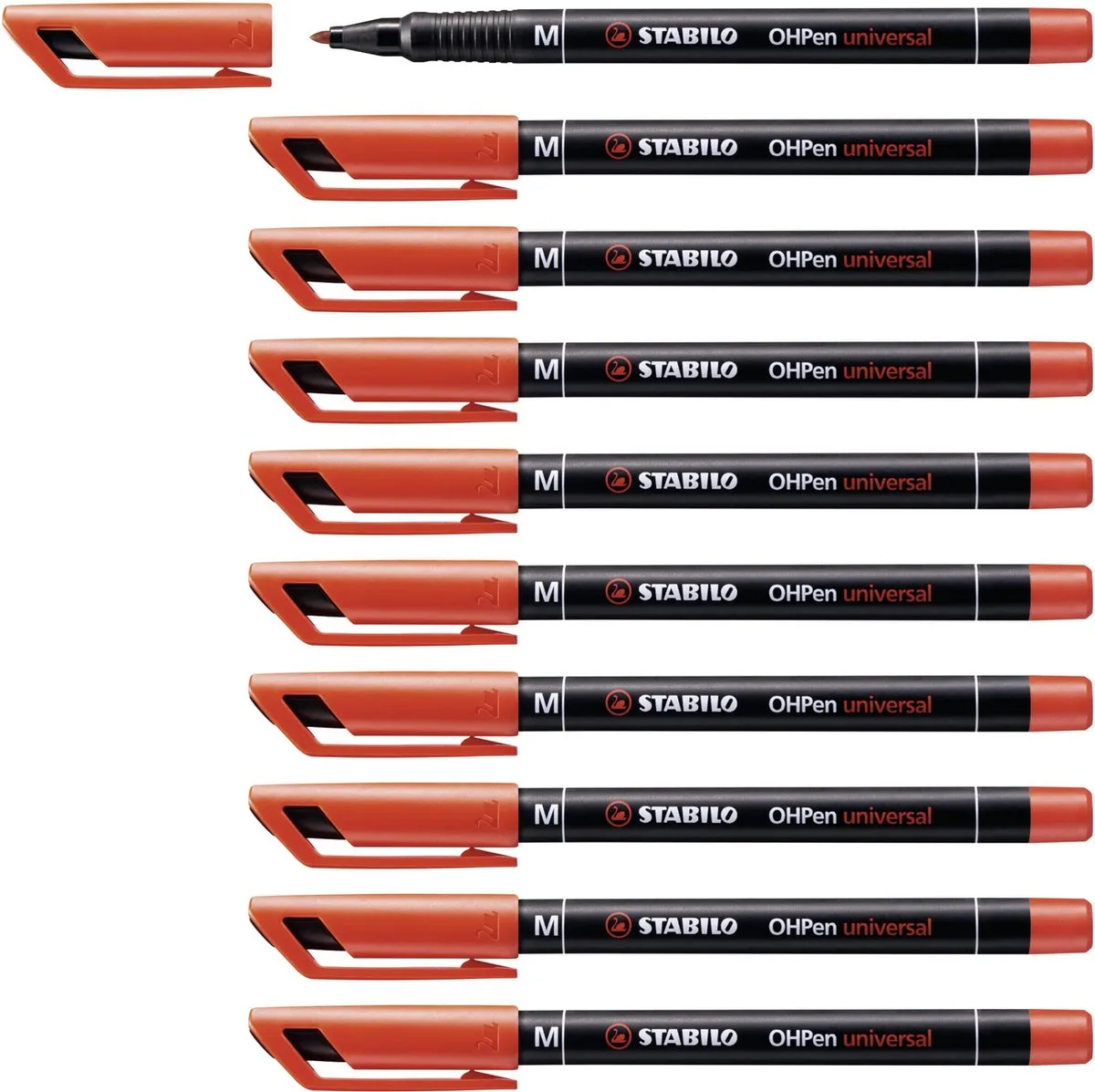 STABILO OHpen Permanent Viltstift 1mm Rood - 10 Stuks
