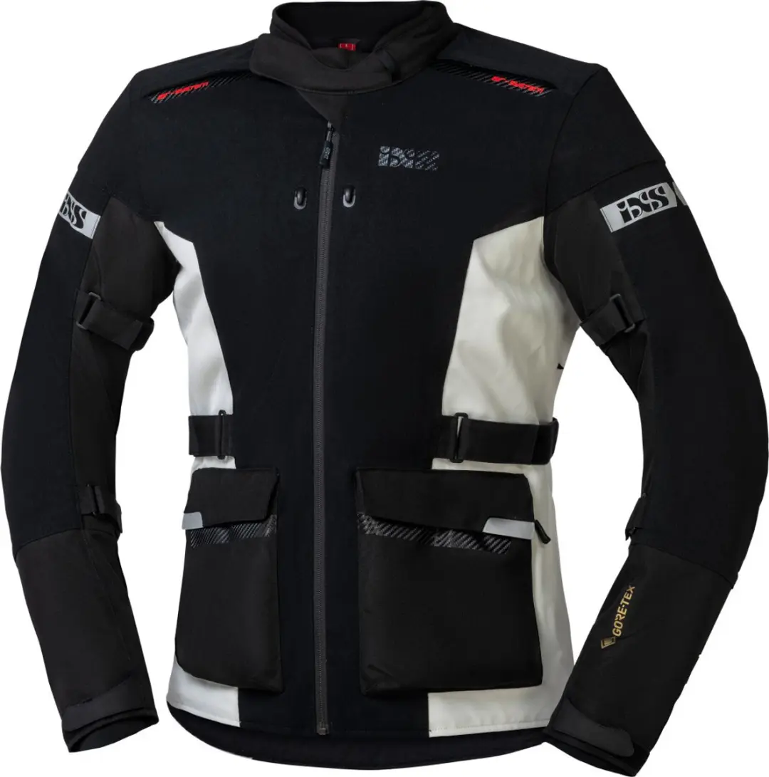 IXS Horizon-GTX Zwart Witte Textiel Motorjas