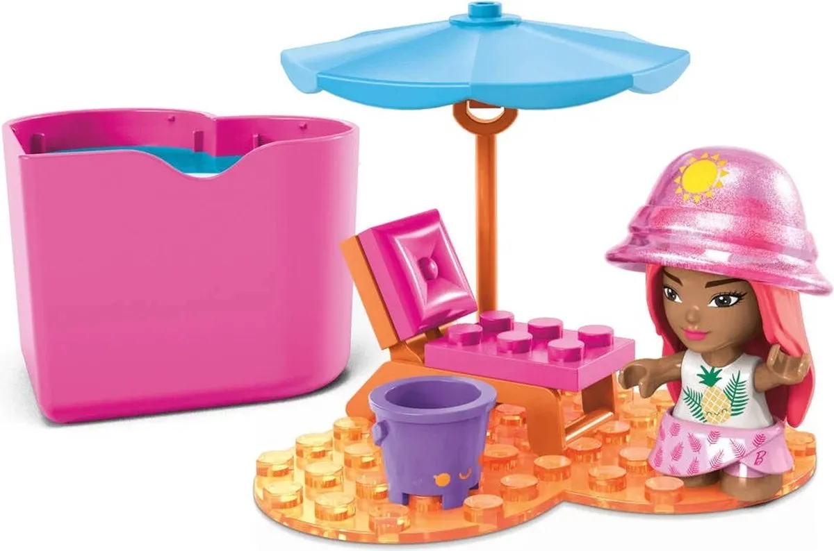 Barbie Color Reveal Beach Mega Bloks - Bouwset met Pop - Divers