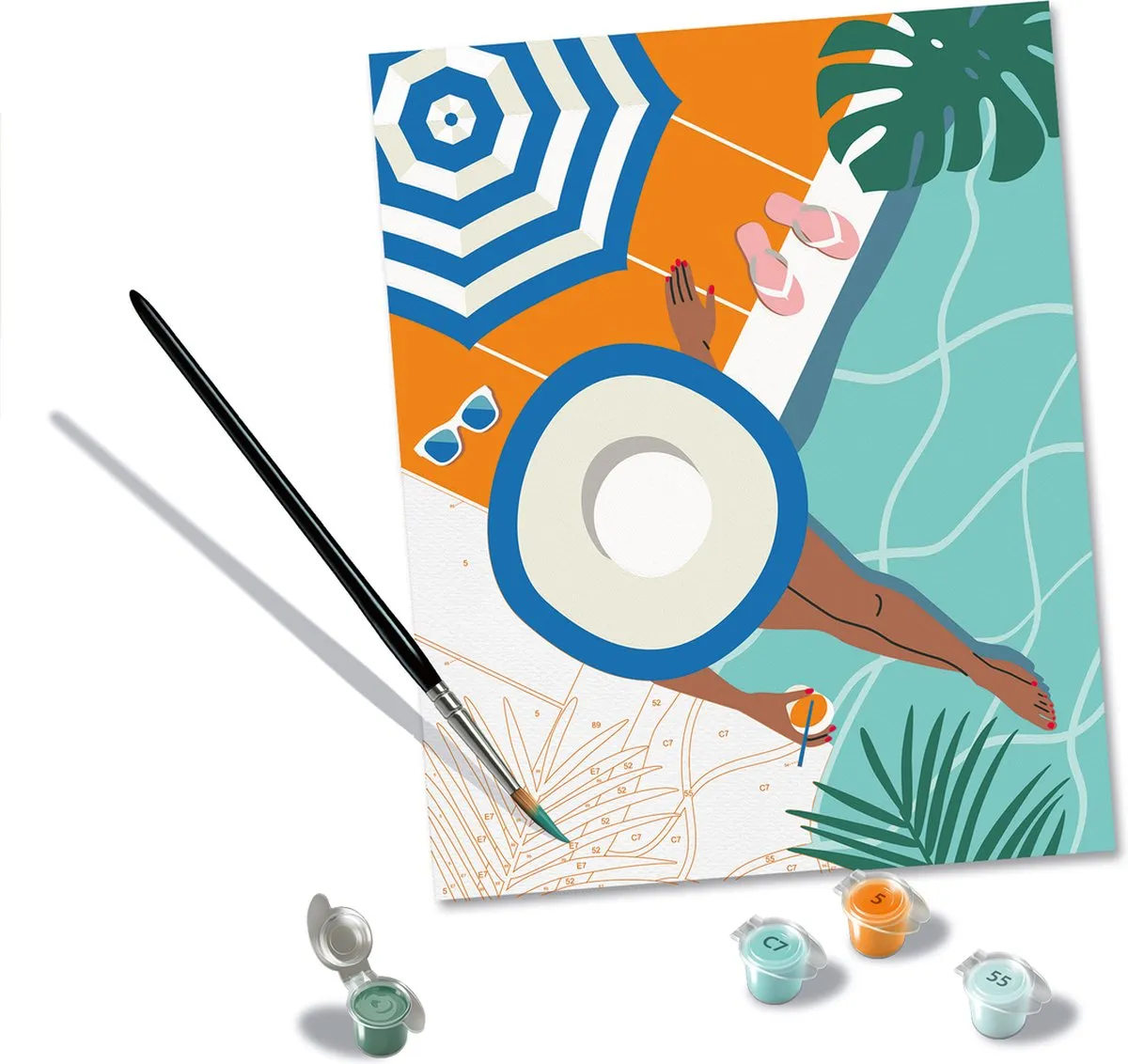 Ravensburger CreArt Pool Time Schilderen op Nummer - Meerkleurig