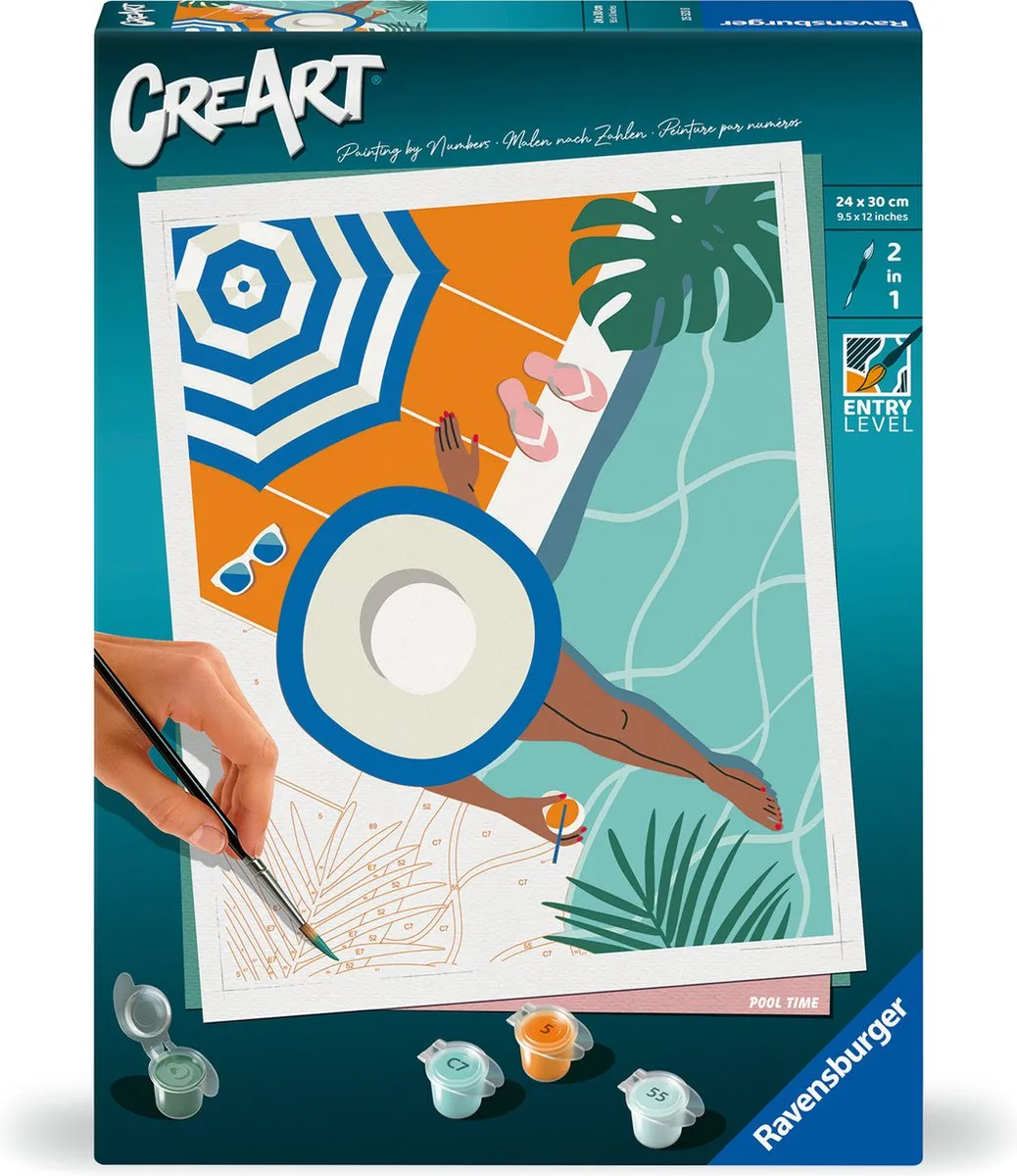 Ravensburger CreArt Pool Time Schilderen op Nummer - Meerkleurig - afbeelding 6 van 6