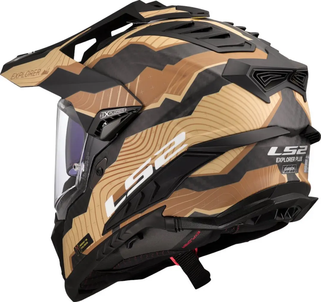 LS2 MX701 Explorer C Trick Bruin Adventure Motorhelm - Maat XS
