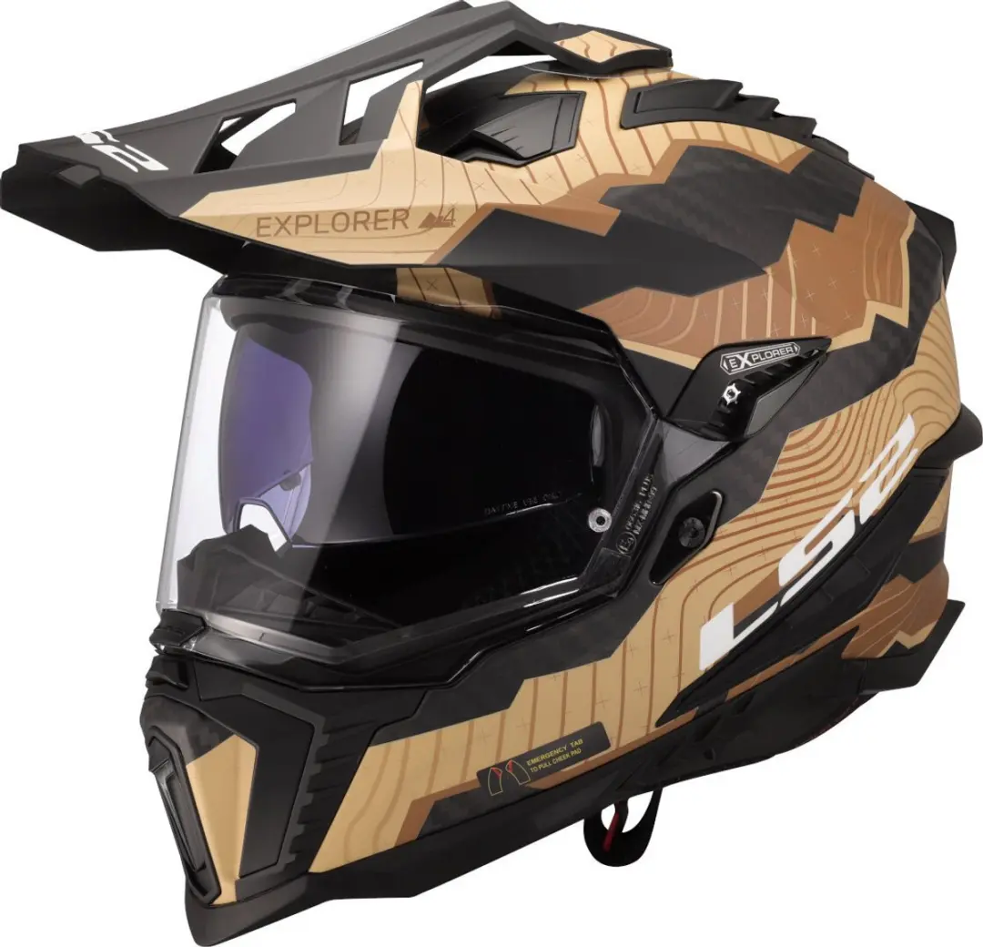 LS2 MX701 Explorer C Trick Bruin Sand 06 Adventure Motorhelm