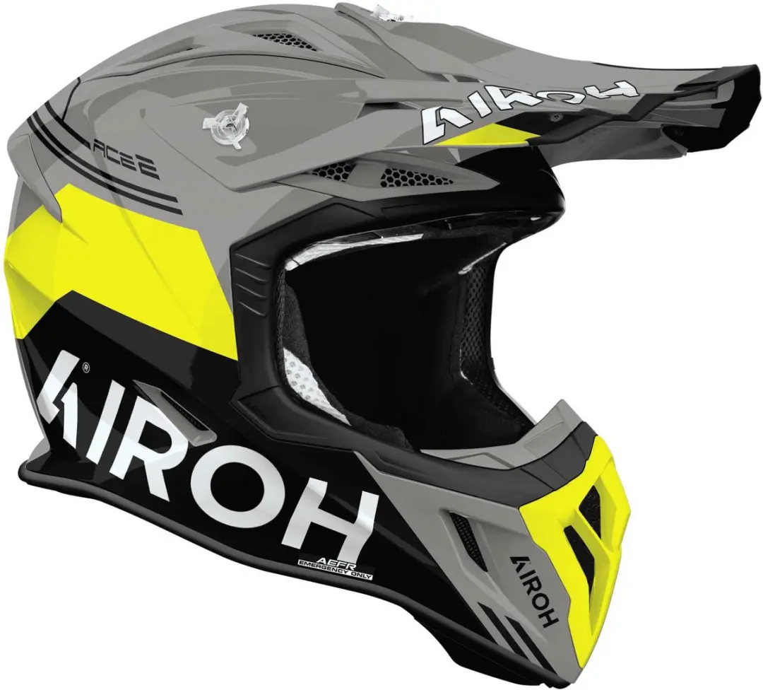 Airoh Aviator Ace 2 Fury Motocrosshelm S - Grijs/Zwart/Geel