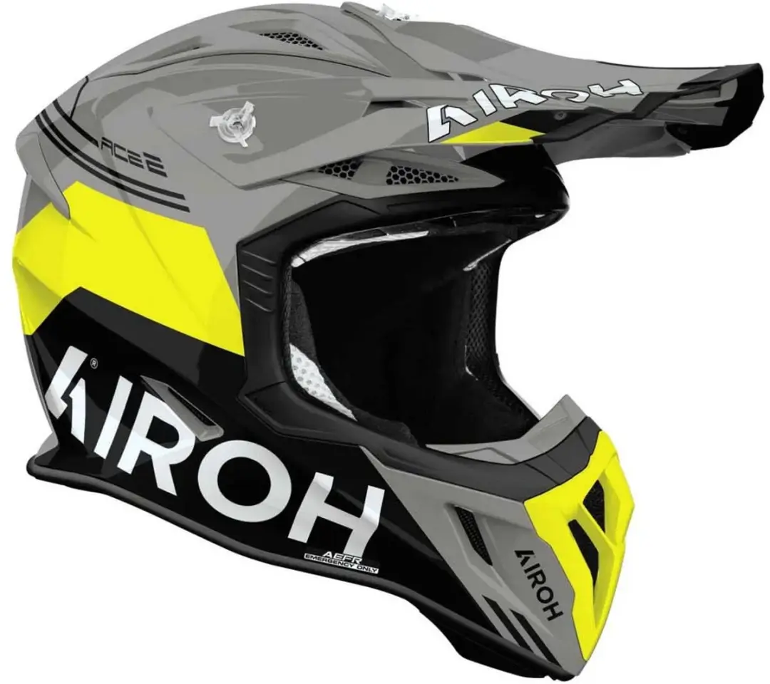Airoh Aviator Ace 2 Fury Motocrosshelm S - Grijs/Zwart/Geel