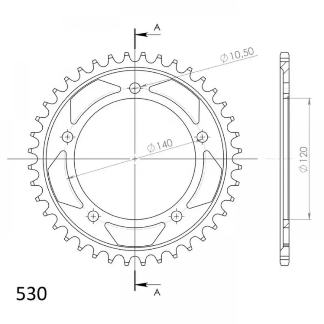 Supersprox Couronne Transmission 530 - Suzuki GSXR 1000 RFE-1800 - Zwart