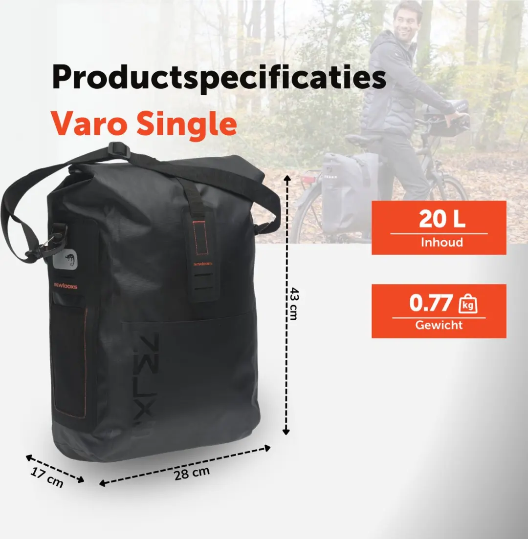 New Looxs Varo Single Fietstas 20L - Zwart