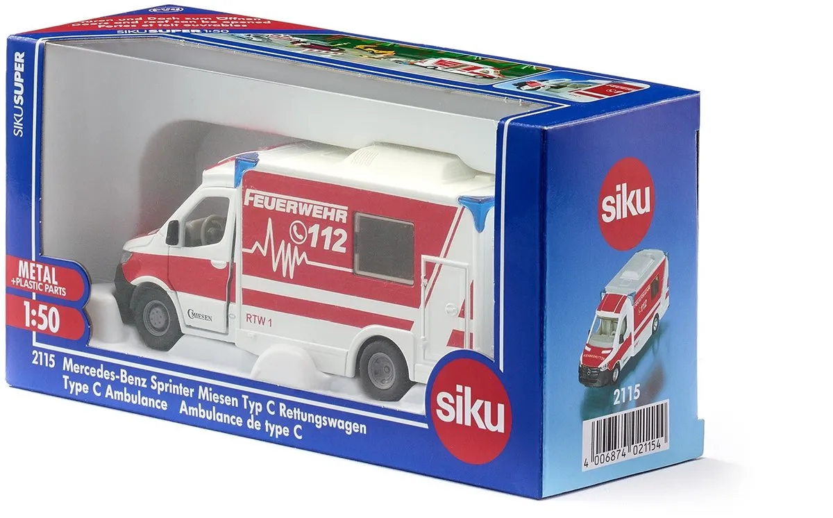 SIKU 2115 Mercedes-Benz Sprinter Ambulance 1:50 - Rood/Wit