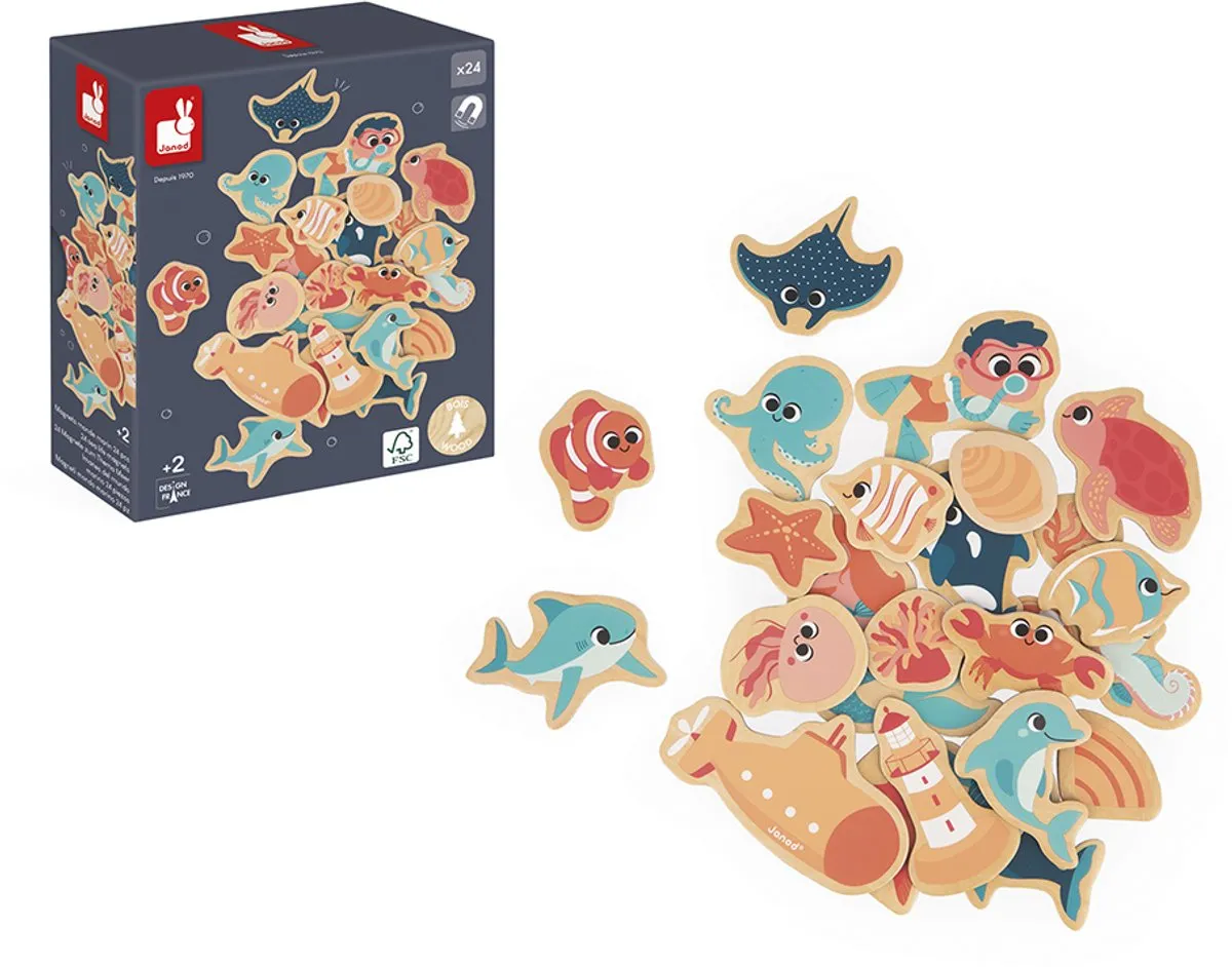 Janod 24-Delige Magneten Zeeleven Set - 24 Stuks - afbeelding 5 van 6