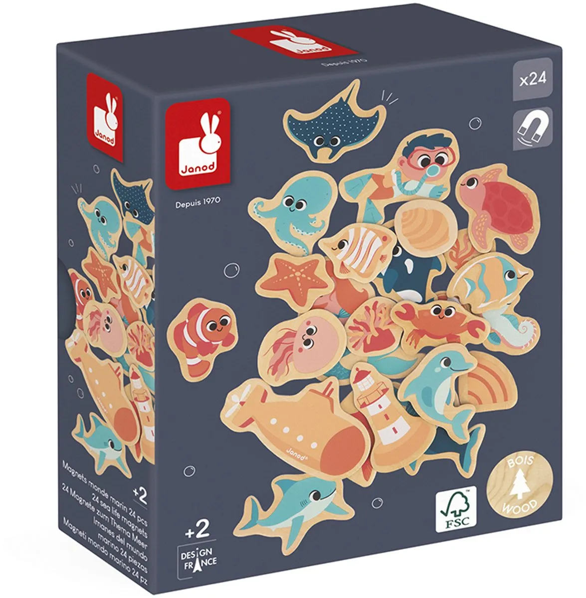 Janod 24-Delige Magneten Zeeleven Set - 24 Stuks - afbeelding 6 van 6