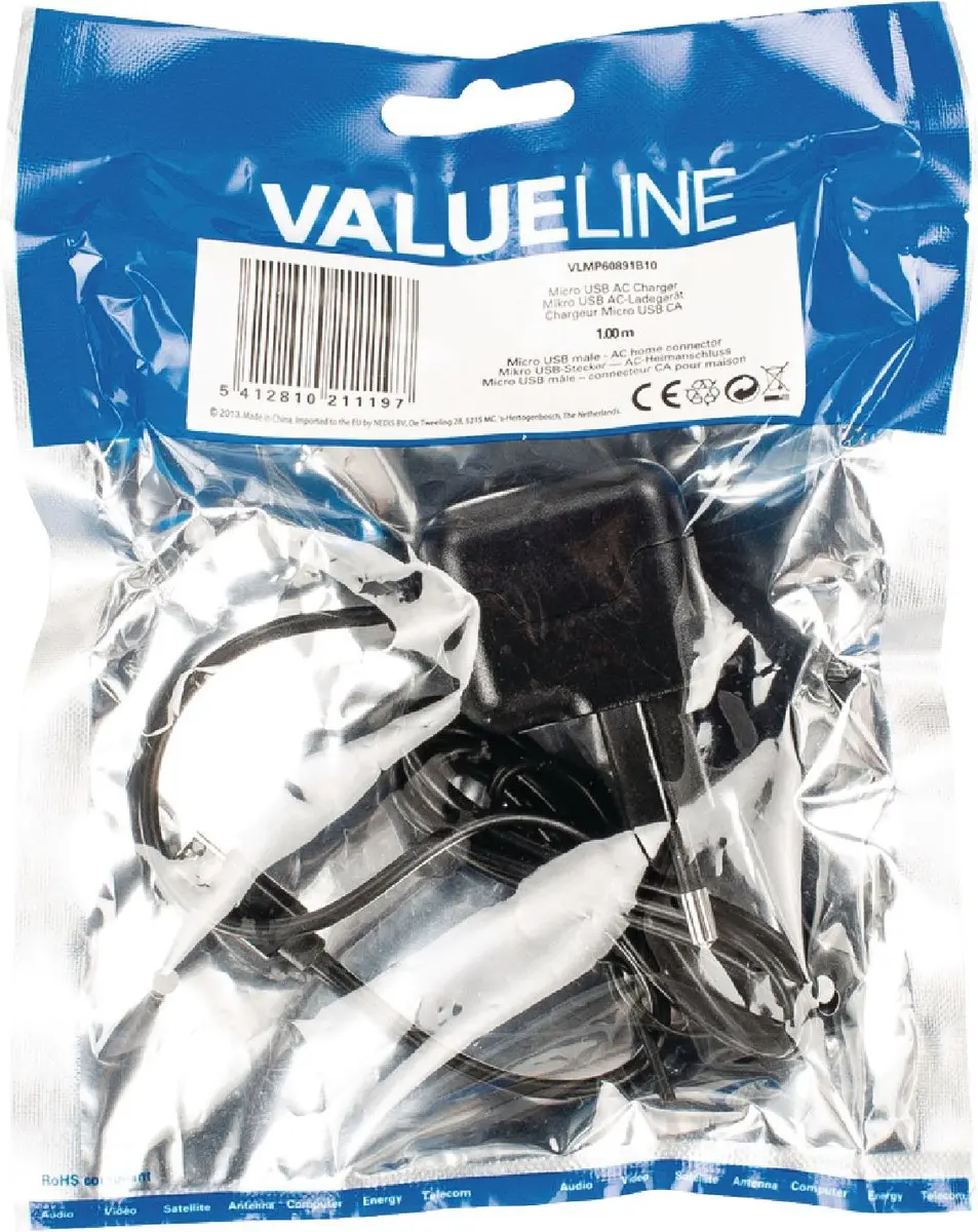 Valueline VLMP60891B10 USB-Lader 2.1A - Zwart - afbeelding 2 van 2