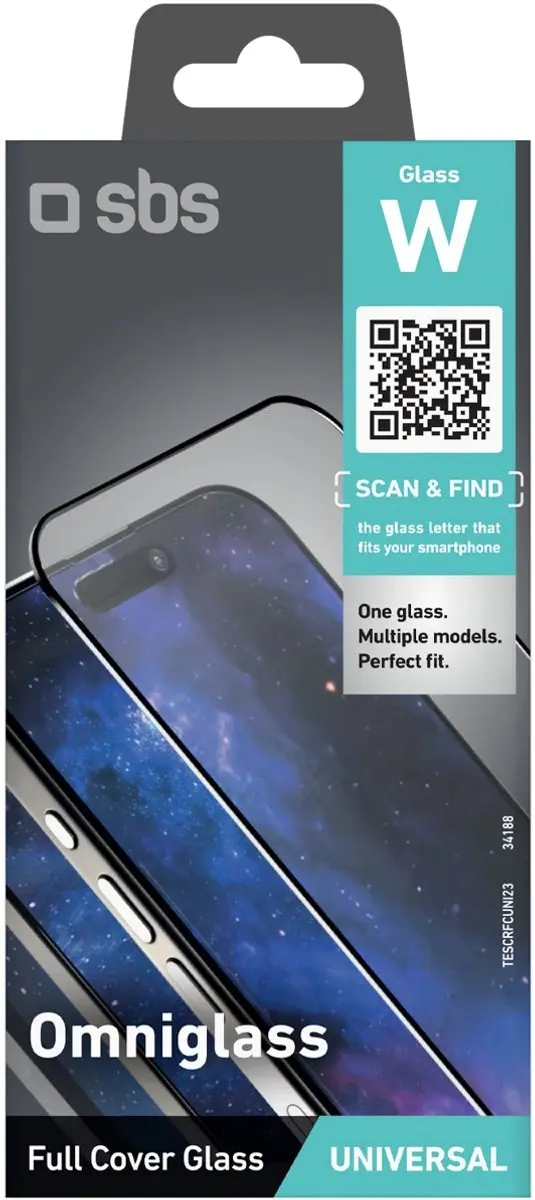 SBS Omniglass Glas Universele Telefoonbescherming - Hoge Weerstand - afbeelding 2 van 3