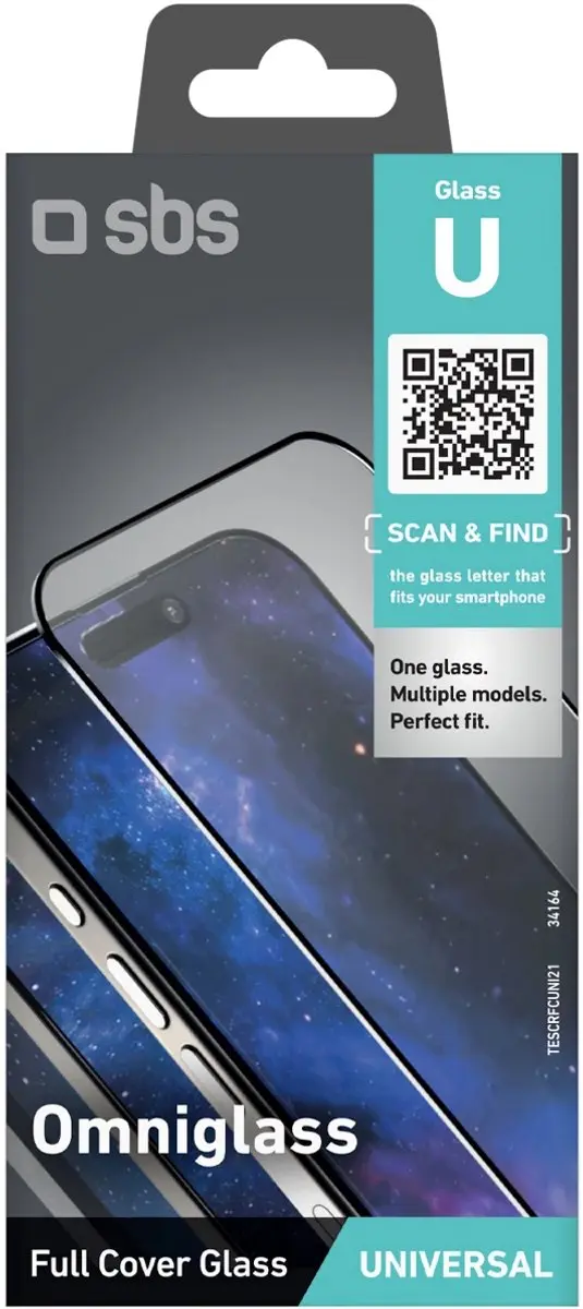 SBS Omniglass U Gehard Glas Voor Smartphones - Antibotsing - afbeelding 2 van 3