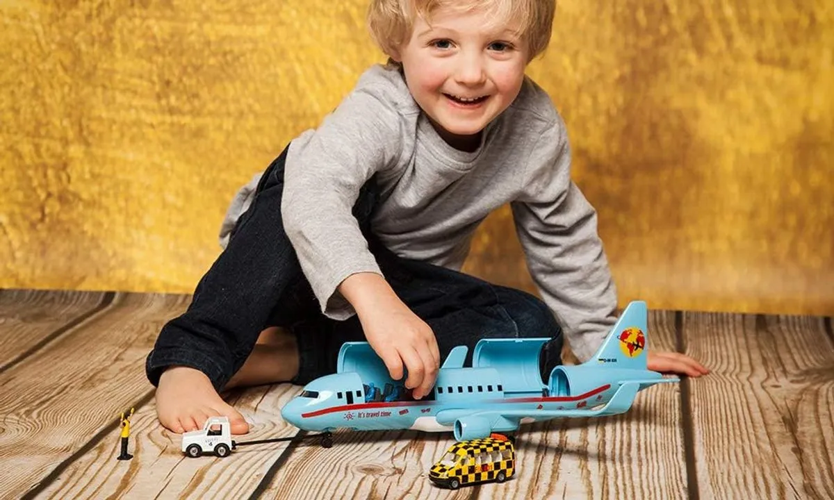 SIKU 5402 Passagiersvliegtuig met accessoires - Lichtblauw