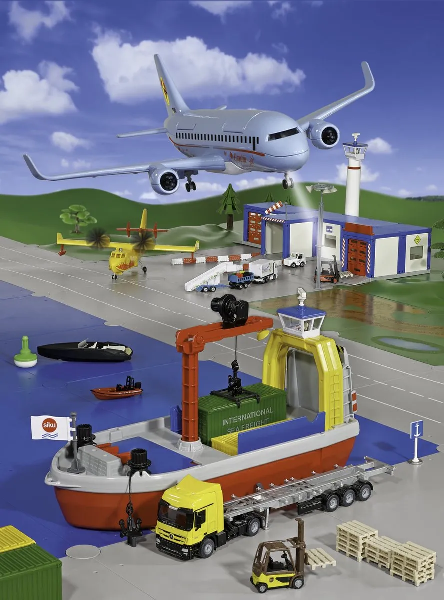 SIKU 5402 Passagiersvliegtuig met accessoires - Lichtblauw