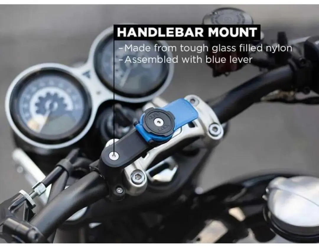 Quad Lock Motorfiets Stuurhouder 22mm - Zwart/Blauw