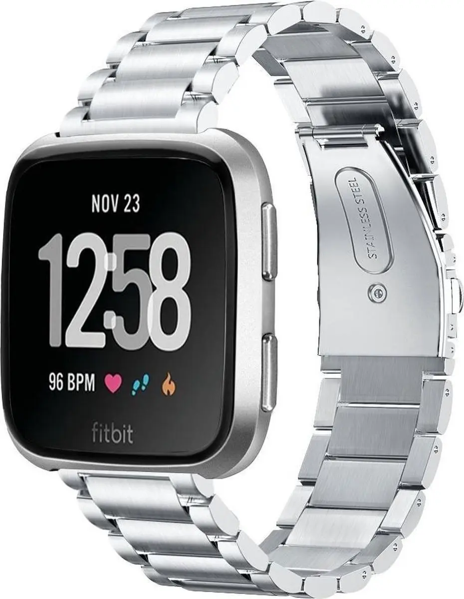 Fitbit Versa stalen bandje (zilver)