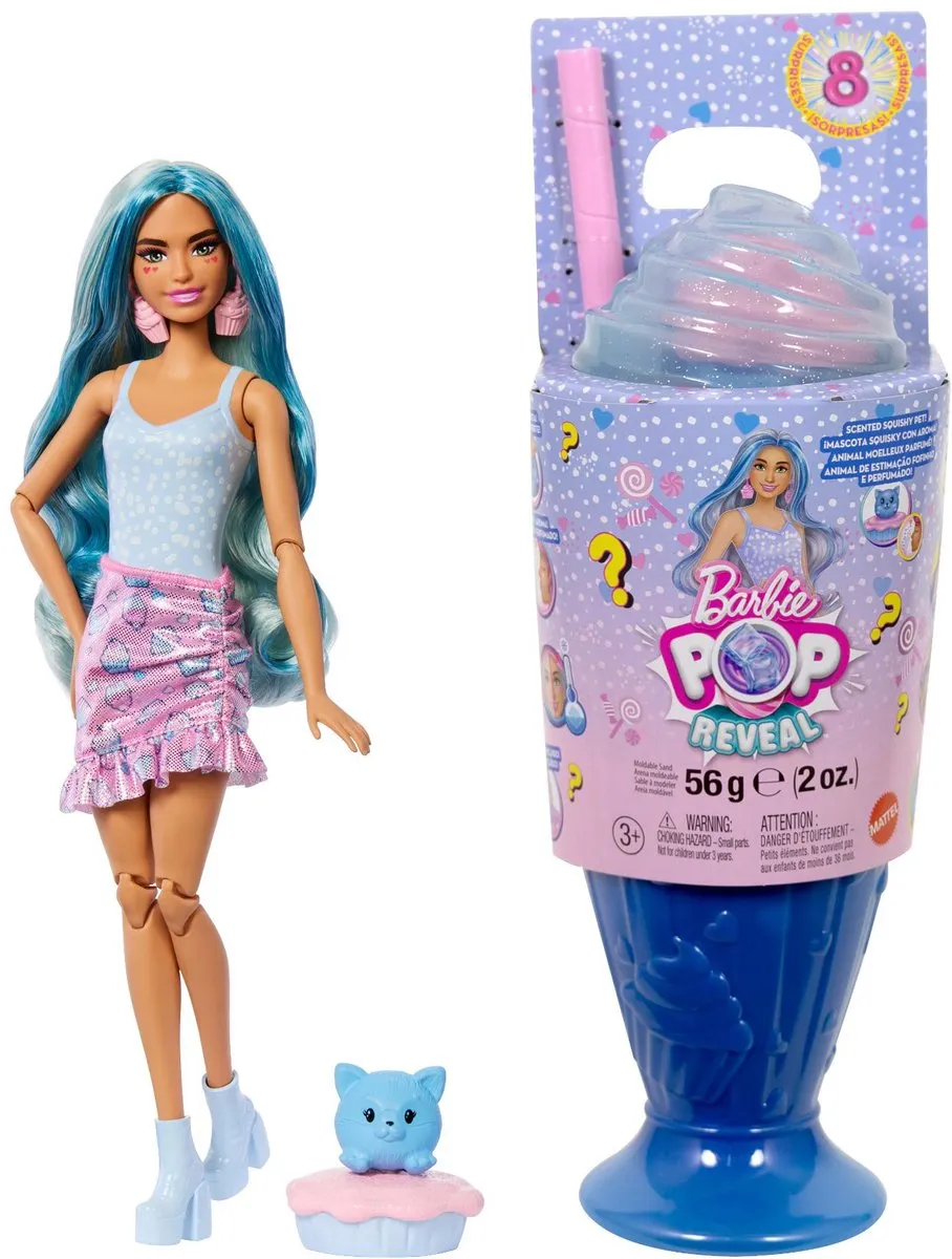 Barbie Pop Reveal Cupcake Modepop - JFY61 - Blauw