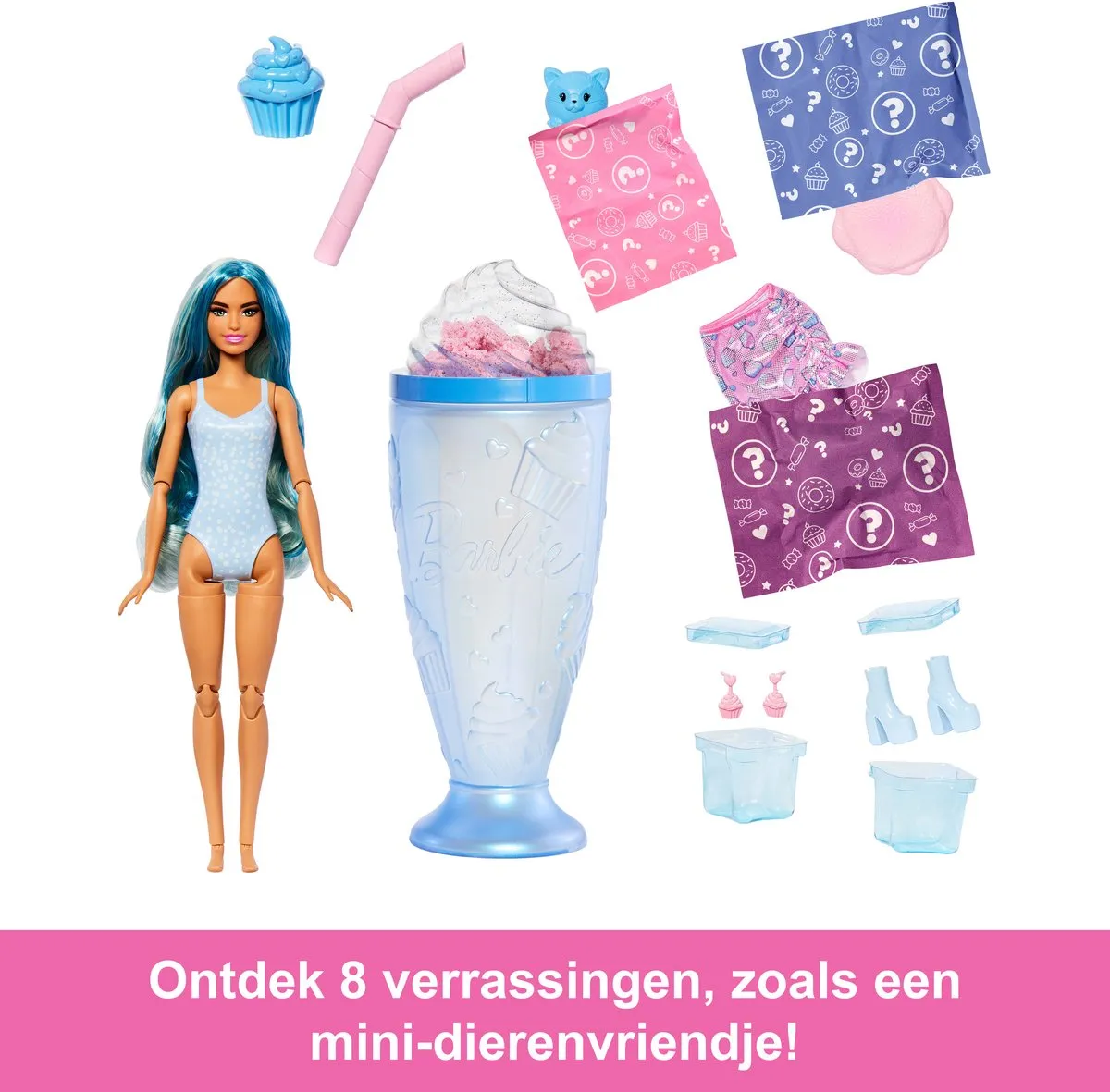 Barbie Pop Reveal Cupcake Modepop - JFY61 - Blauw