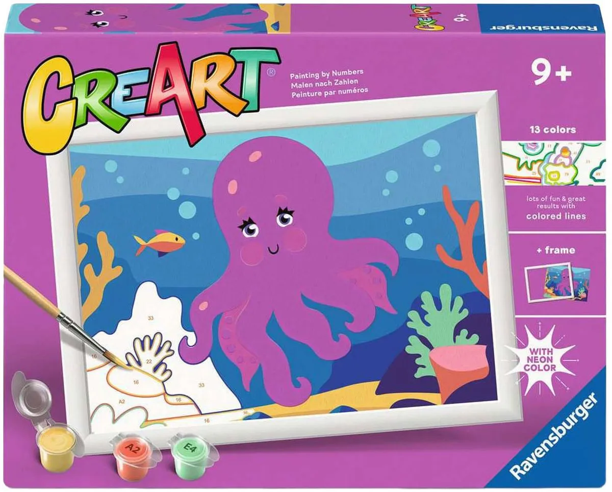 Ravensburger CreArt Octopus Neon Schilderset Compleet