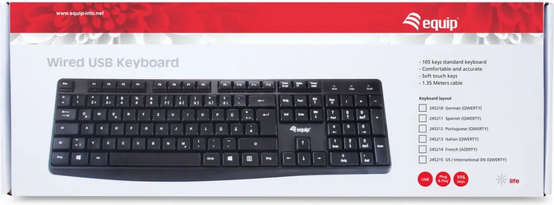 Equip 245215 USB Toetsenbord - 105 Toetsen - Zwart - afbeelding 2 van 6