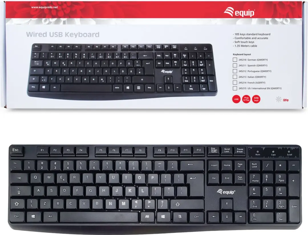 Equip 245215 USB Toetsenbord - 105 Toetsen - Zwart - afbeelding 3 van 6