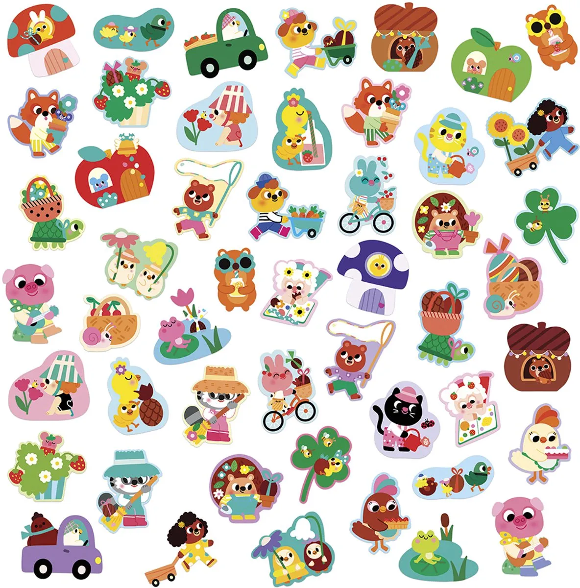 Janod Stickers Lente - 50 Stuks Multicolor
