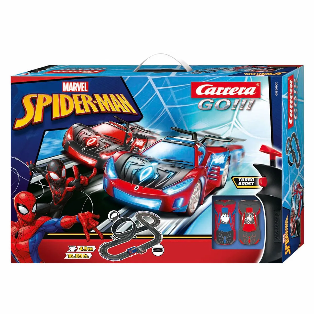 Carrera Go!!! CAR20062580 Racebaan - Spiderman Rood vs. Zwart - 4,9m