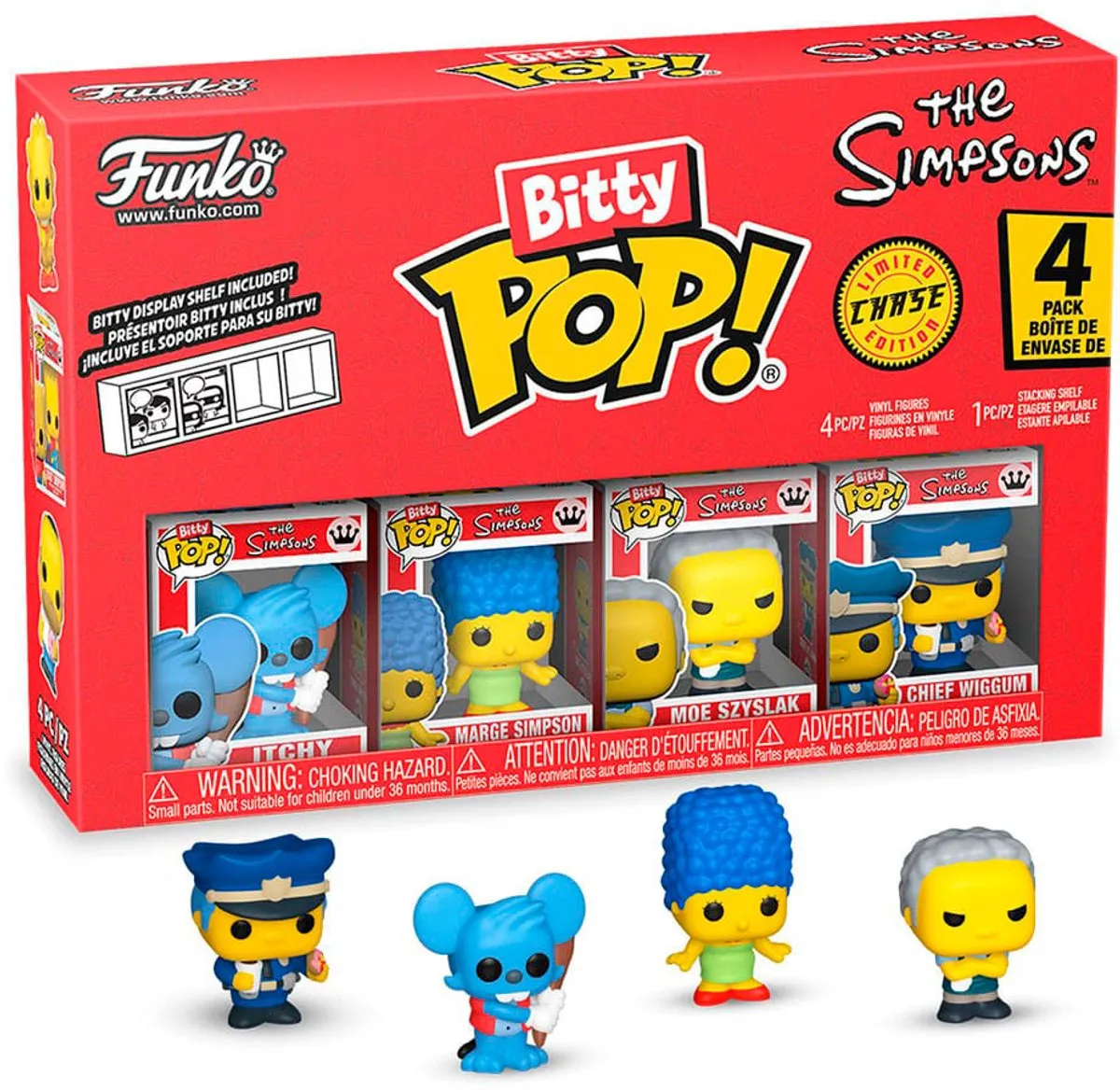 Funko Bitty Pop! The Simpsons Itchy Marge Moe - Multicolor