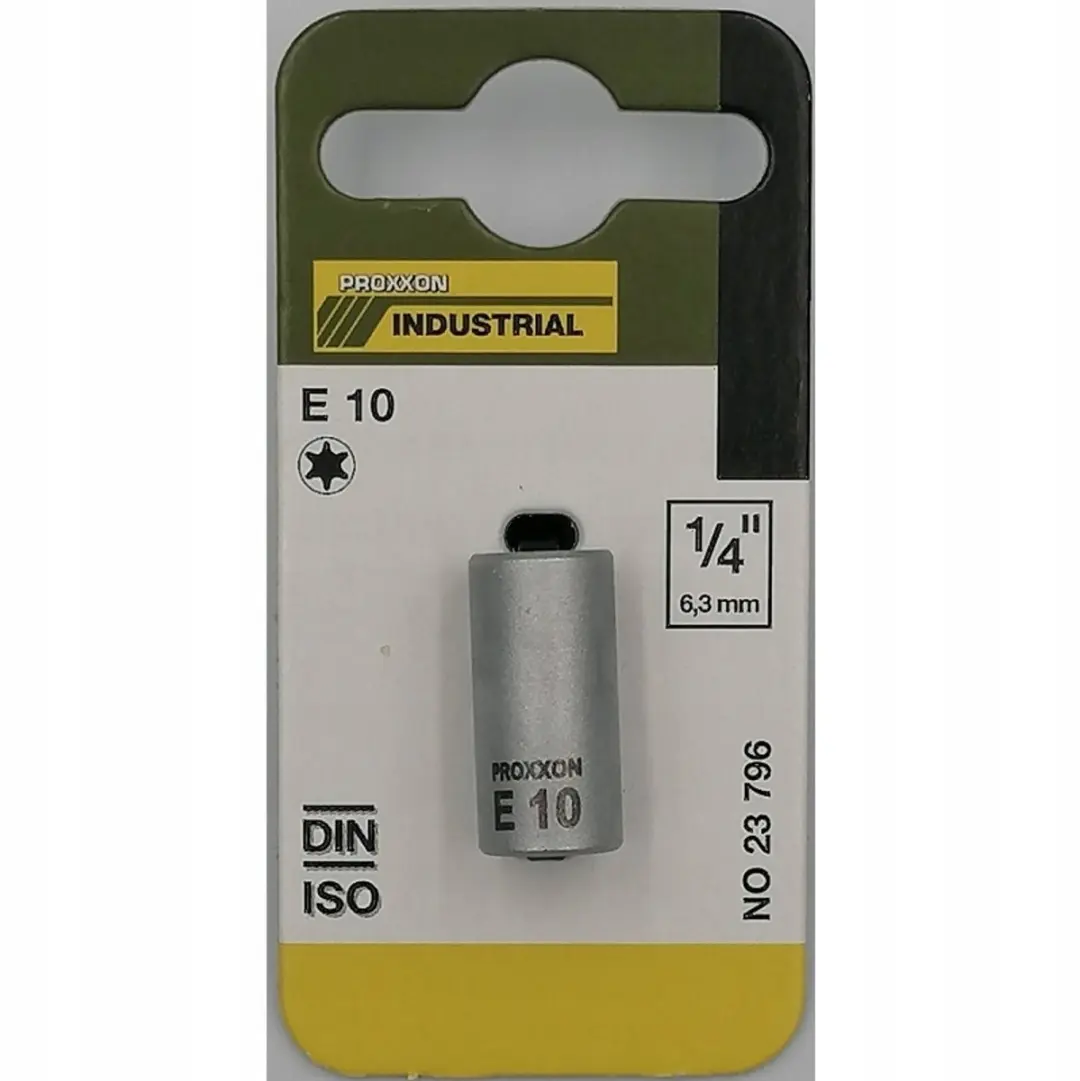 Merkloze Torx E10 dop, 1/4 inch, 25mm