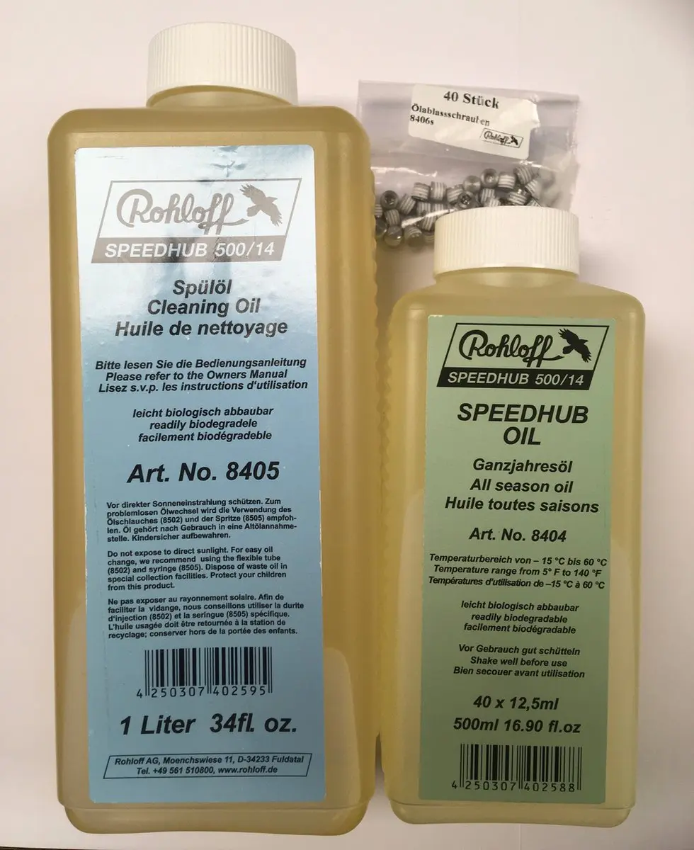 Rohloff 8406S oliewisselset voor 40 oliewissels van Rohloff naaf (spoelolie + ga