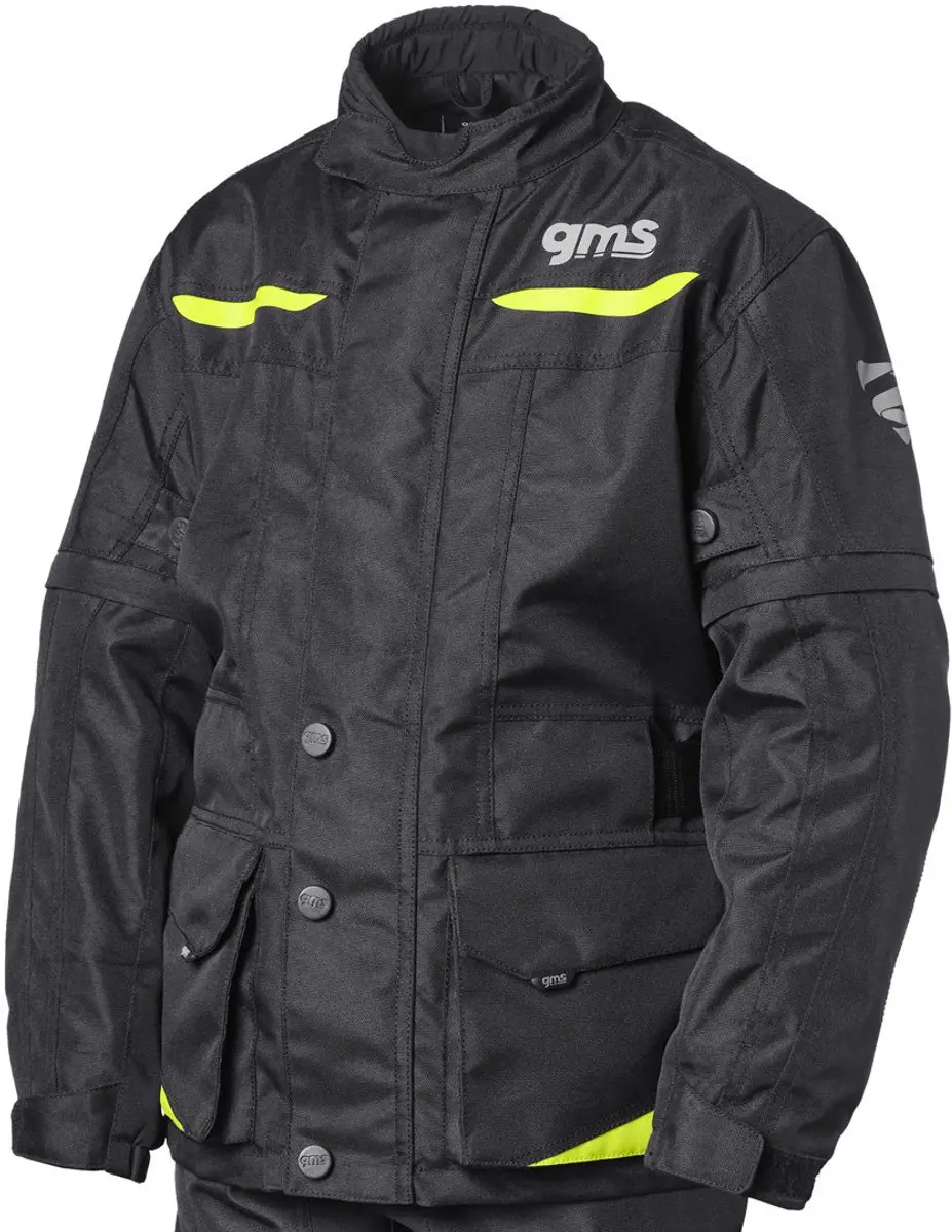 Gms Gear Kids Motorjas 152 - Zwart/Fluor