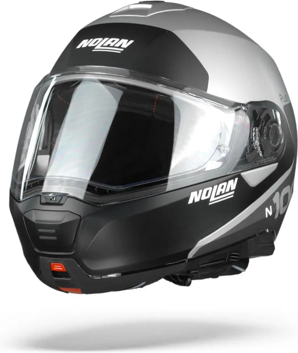 Nolan N100-5 Plus Distinctive 30 Flat Silver Black Blue Systeemhelm