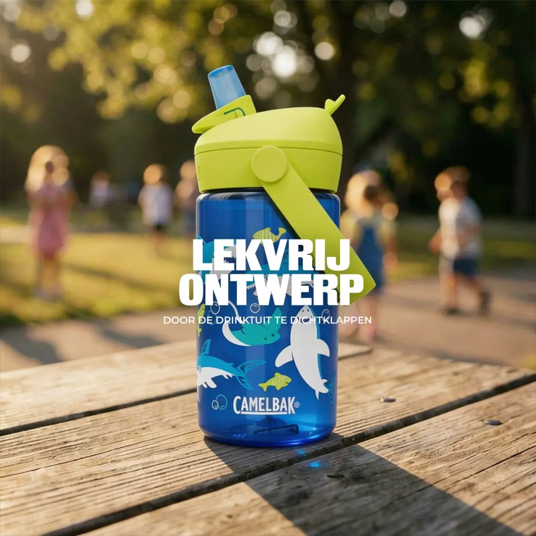 CamelBak Thrive Flip Straw Kids 400ml - Blauw Sharks and Rays