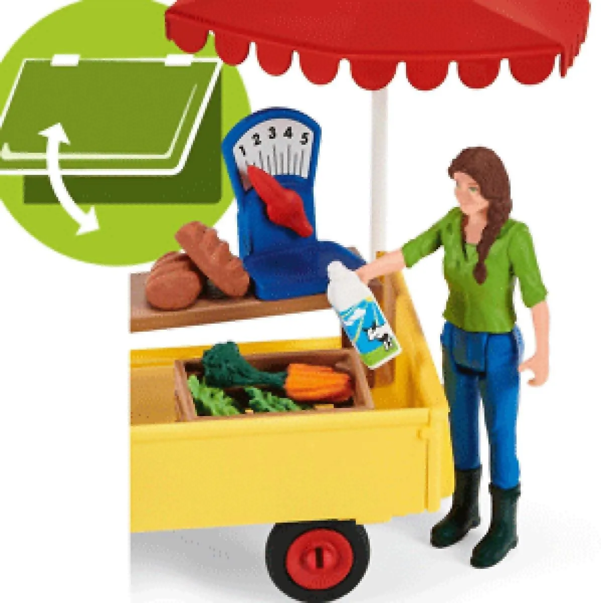 Schleich Farm World Mobiele Farmstand 42528 - Speelfigurenset - 27 Onderdelen