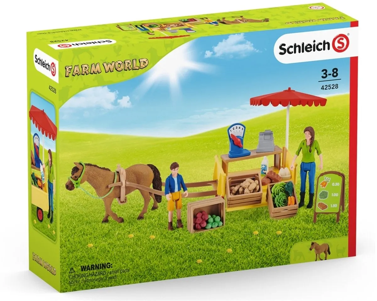 Schleich Farm World Mobiele Farmstand 42528 - Speelfigurenset - 27 Onderdelen