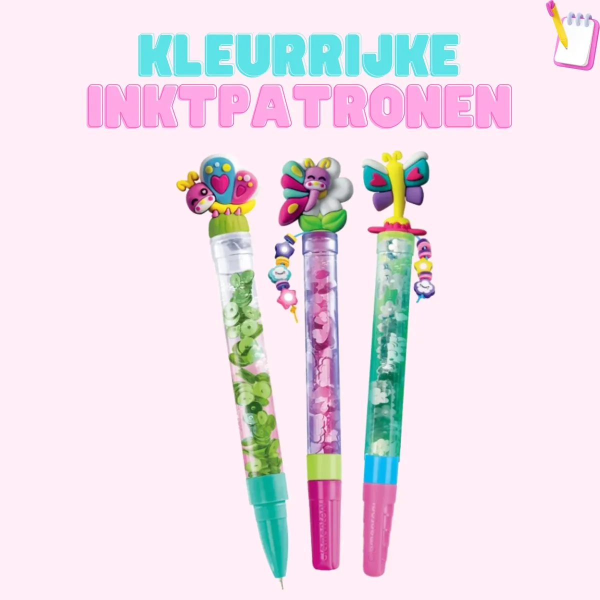 Clementoni Idea Art Mini Factory Vlinderpen - Roze - 3 Stuks - afbeelding 3 van 6