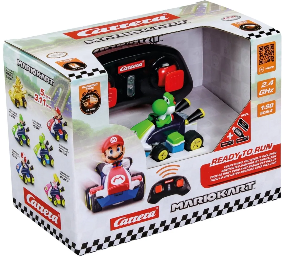 Carrera RC Auto Mini Mario Kart Yoshi CAR370430034 - 6,2cm - 2,4GHz
