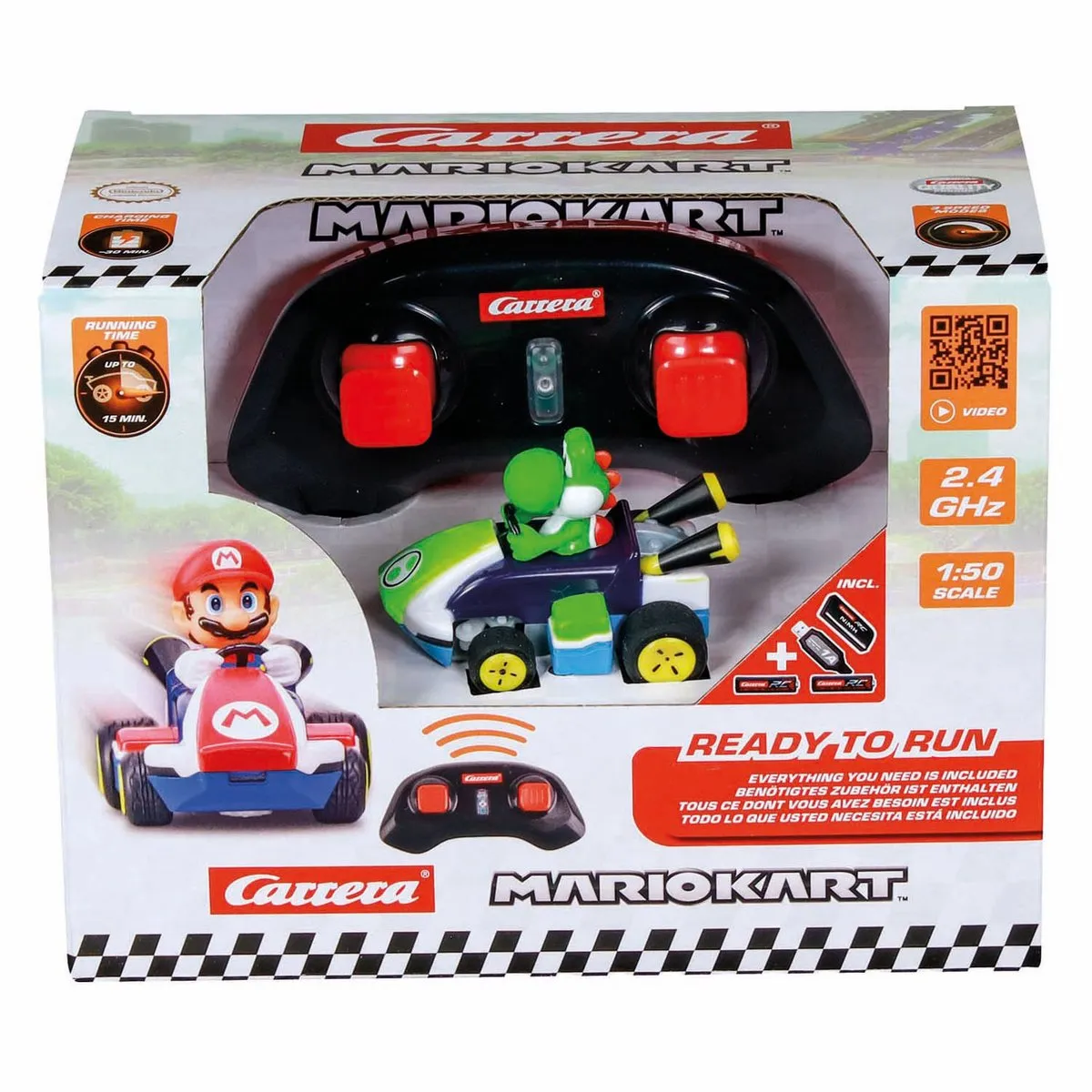 Carrera RC Auto Mini Mario Kart Yoshi CAR370430034 - 6,2cm - 2,4GHz