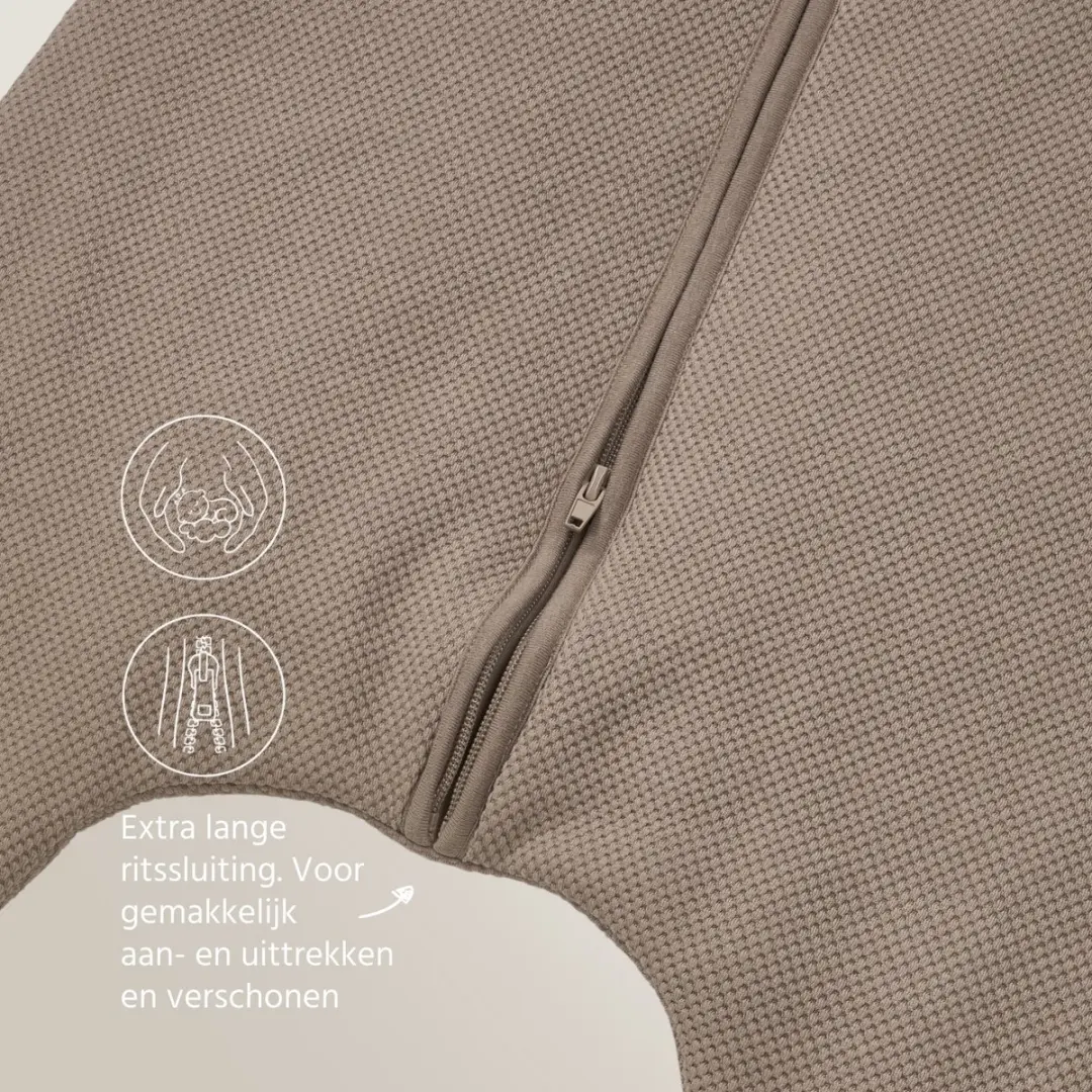 Meyco Classic Slaapoverall Jumper 80cm - Dark Taupe - afbeelding 2 van 6