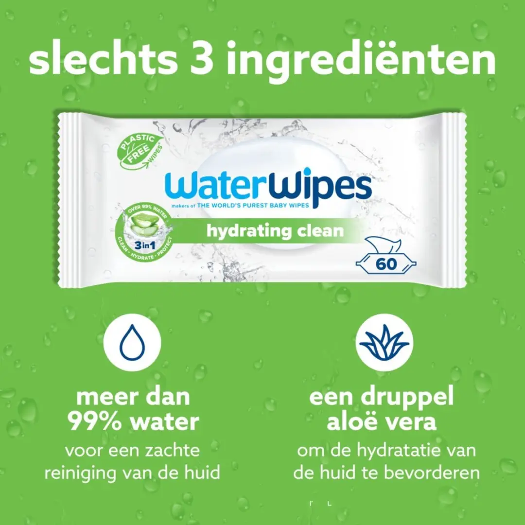 WaterWipes Hydrating Clean Billendoekjes 720 Stuks