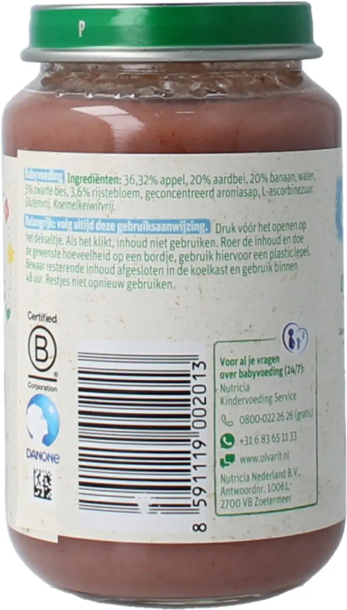 Olvarit Appel-Aardbei-Banaan 8M+ Potje - 200g - afbeelding 3 van 6