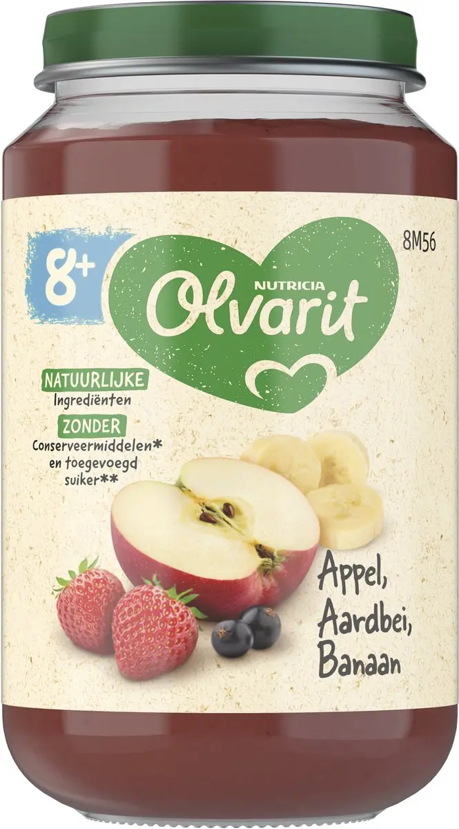 Olvarit Appel-Aardbei-Banaan 8M+ Potje
