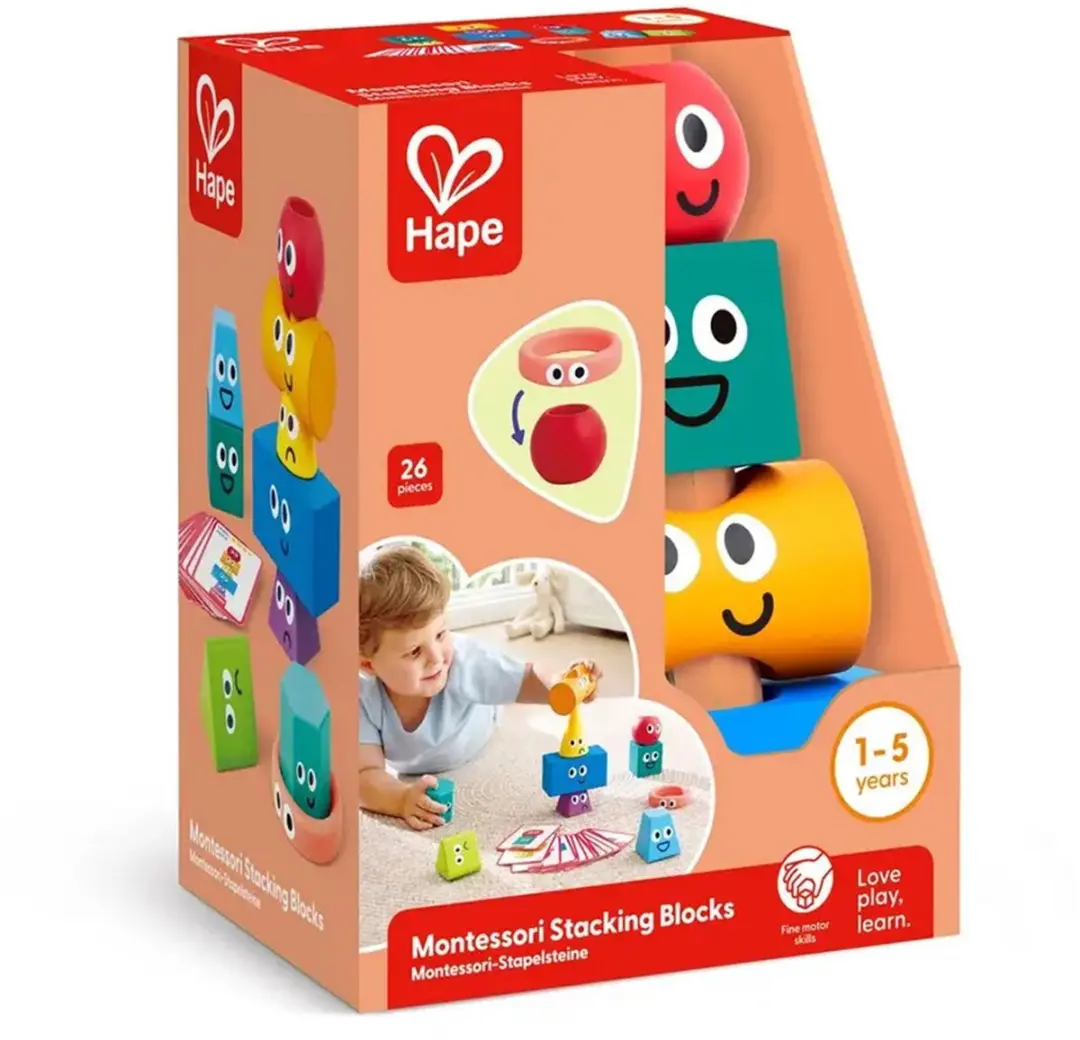 Hape Montessori Stapelblokken Multicolor