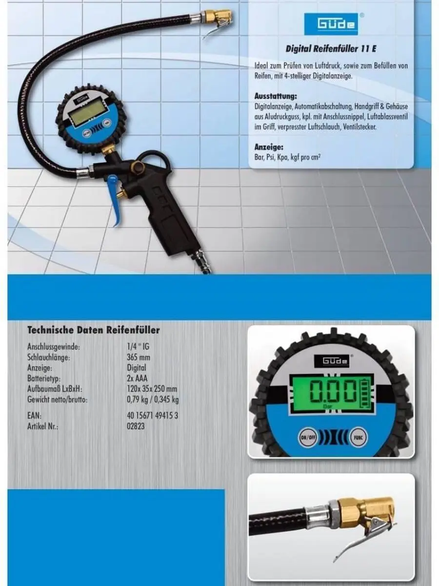 Güde Digitaal Bandenvulmeter 02823
