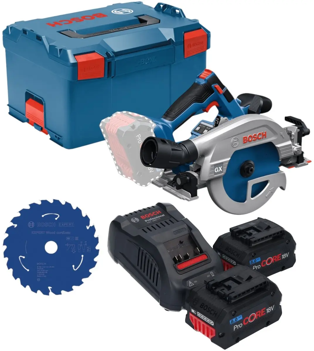 Bosch GKS 18V-57-2 GX Professional accu-cirkelzaag 18 V 165 mm borstelloos + 2x
