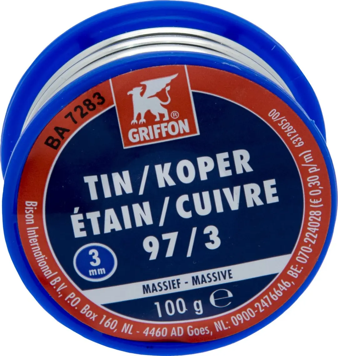 Griffon draadsoldeer tin/koper 3mm 100 gram